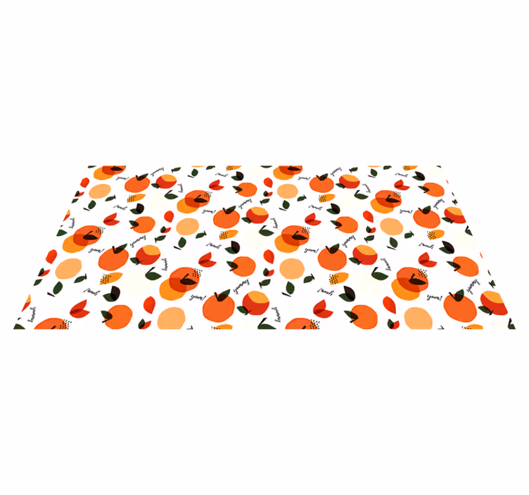 Floral vinyl rug fruit-inspired design - TenStickers