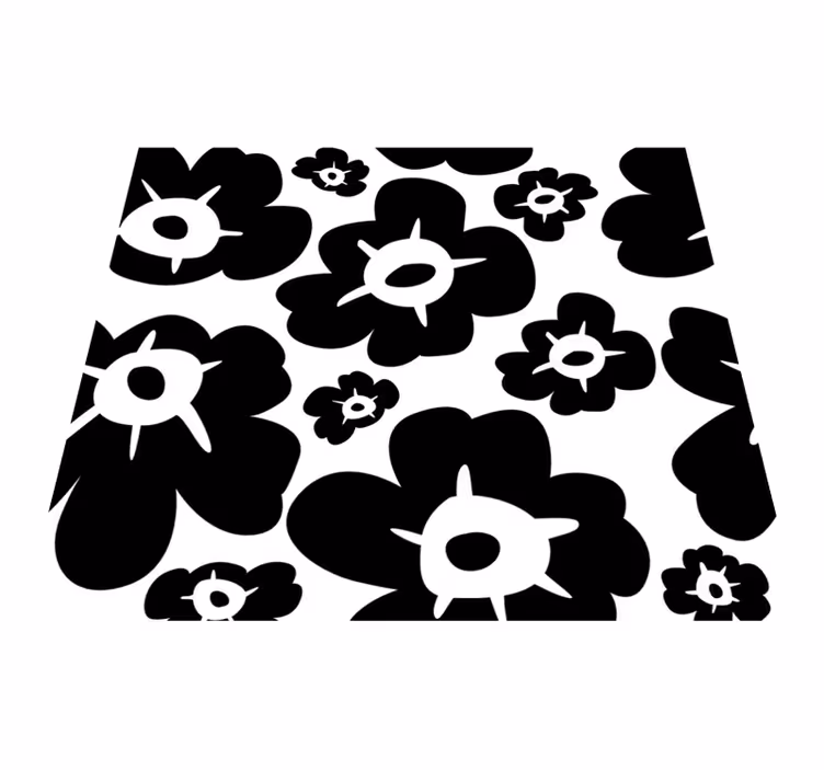 Bedroom vinyl rug black poppy - TenStickers