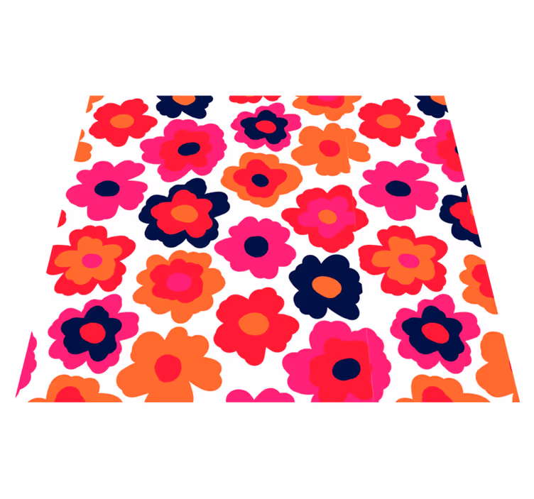 Red poppy bedroom vinyl rug - TenStickers