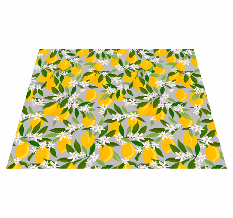 Lemon flower pattern flower rug - TenStickers
