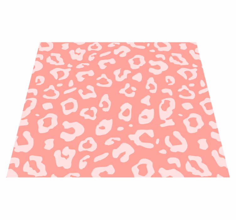 Animal print vinyl rug in pink leopard design - TenStickers