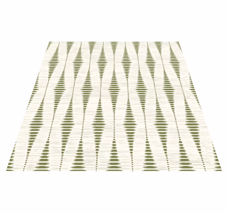Geometric vinyl rug in moss green ikat pattern - TenStickers