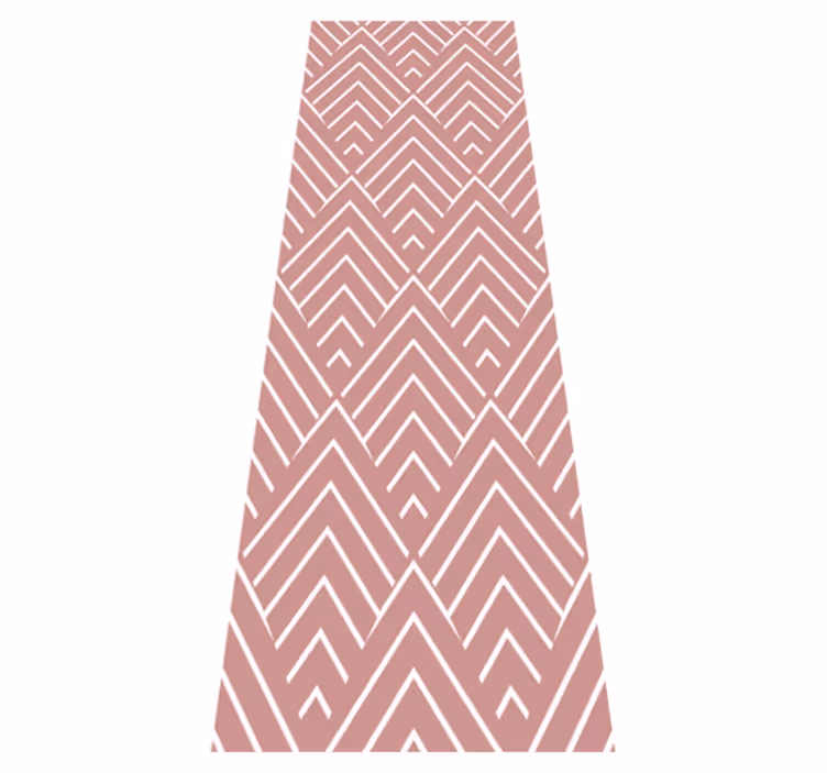 Geometric vinyl rug red parallelograms and hexagons - TenStickers