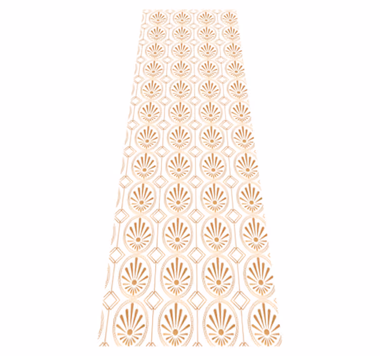 Geometric vinyl rug with modern white and gold pattern - TenStickers