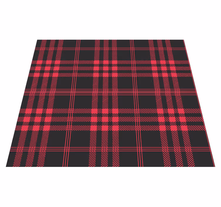 Christmas vinyl rug with christmas tartan pattern - TenStickers
