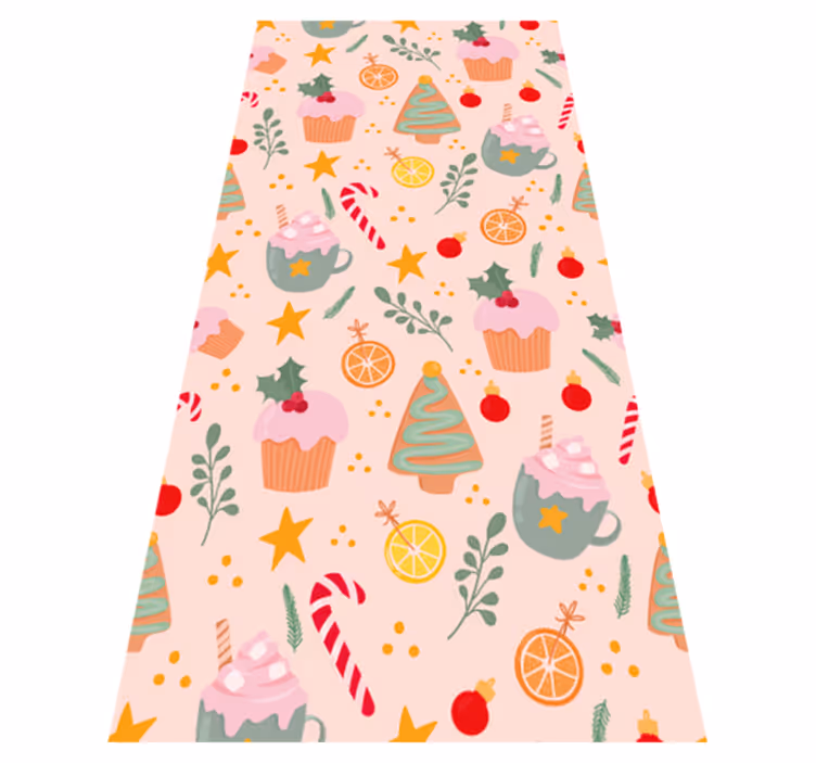 Christmas vinyl rug with candy canes and trees - TenStickers