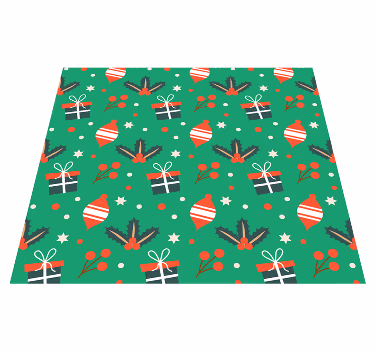 Christmas vinyl rug christmas candy pattern green - TenStickers