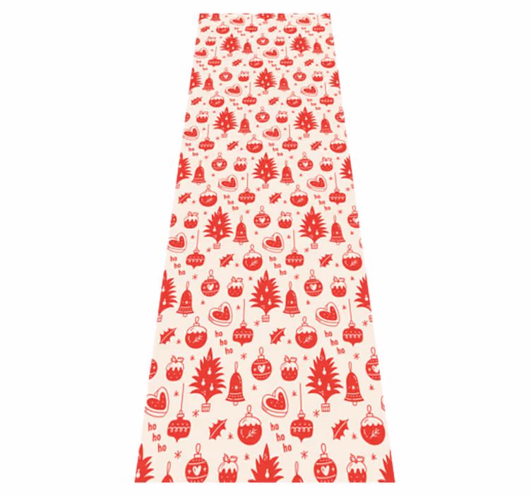 Christmas vinyl rug with cute red and pink pattern - TenStickers