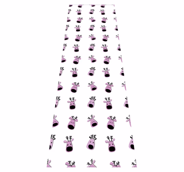 Christmas vinyl rug in pink deer pattern - TenStickers
