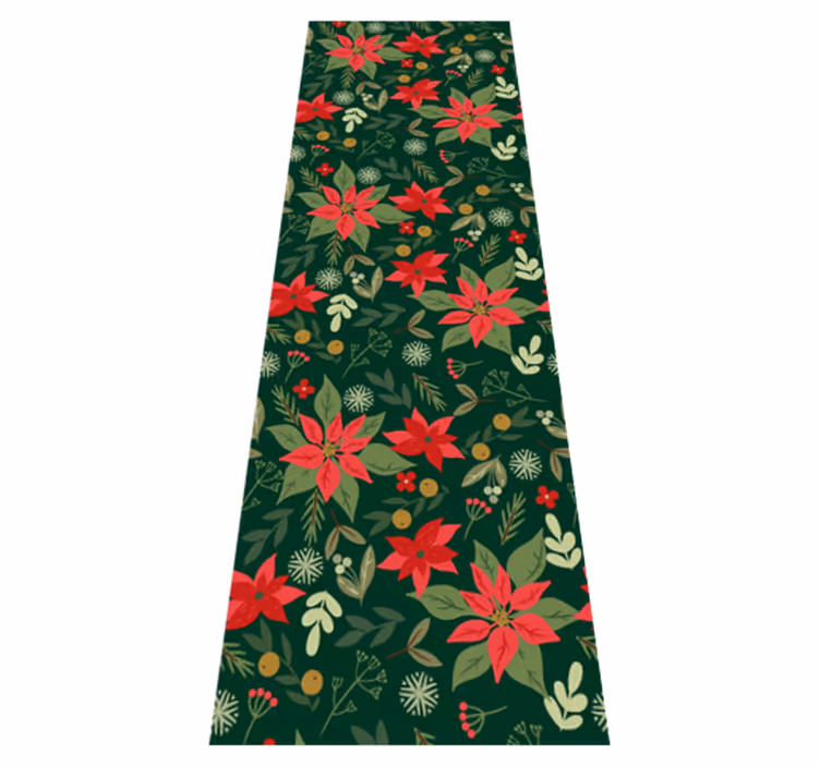 Christmas vinyl rug with festive leaf designs - TenStickers
