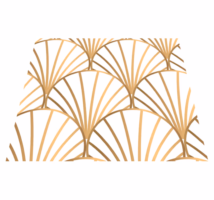 Bedroom vinyl rug in white and gold art deco - TenStickers