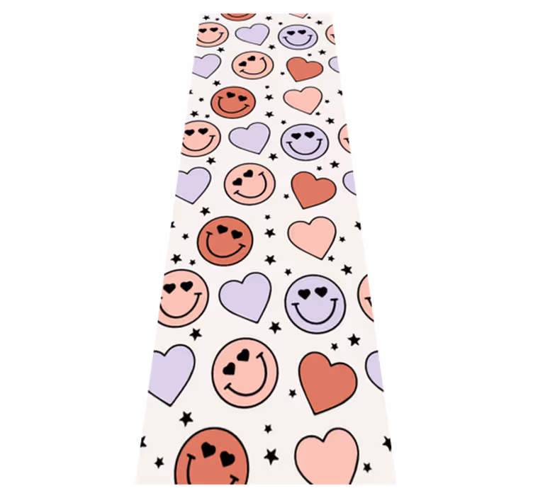 Bedroom vinyl rug with love and heart smileys - TenStickers