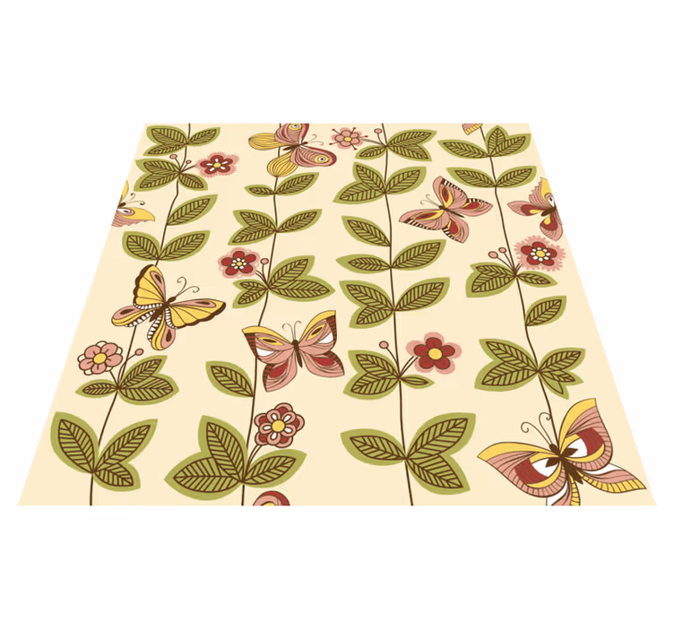 Bedroom vinyl rug with butterflies - TenStickers