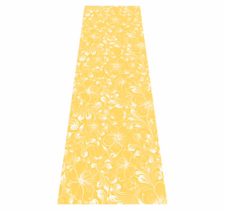 Yellow floral grandmillennial bedroom vinyl rug - TenStickers