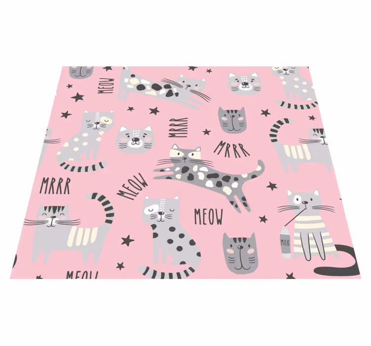 Bedroom vinyl rug for fashionable felines - TenStickers
