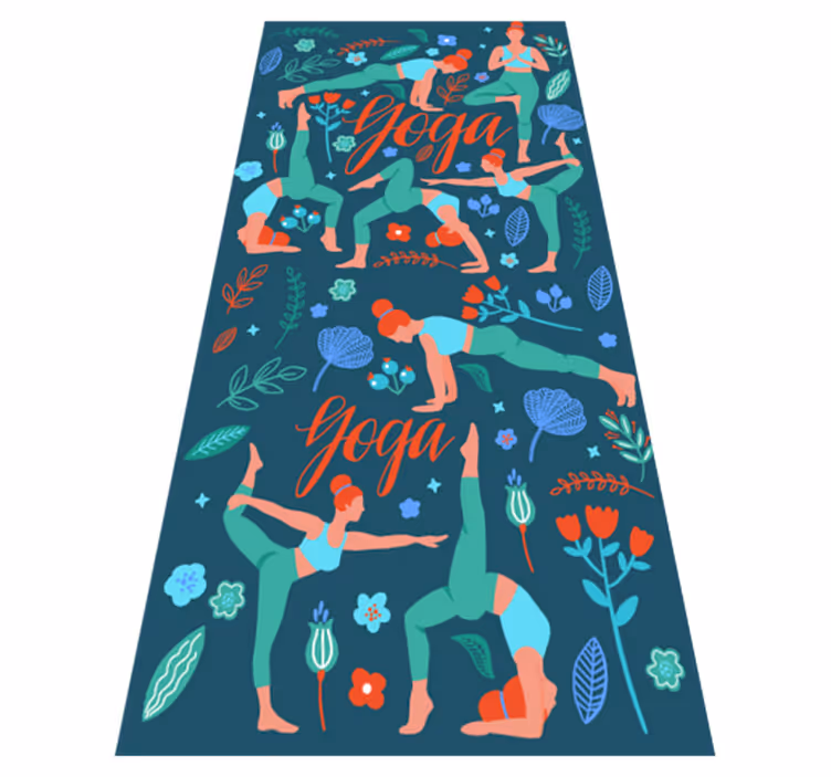 Bedroom vinyl rug for woman doing yoga - TenStickers