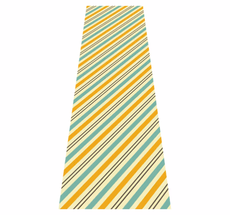 Bedroom vinyl rug with vintage diagonal tricolor pattern - TenStickers