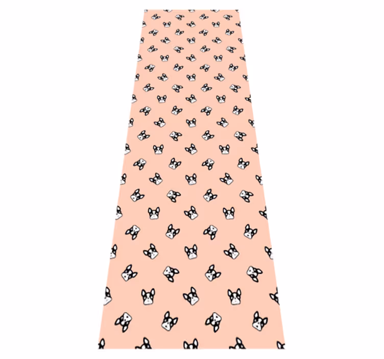 Bedroom vinyl rug with adorable french bulldog design - TenStickers