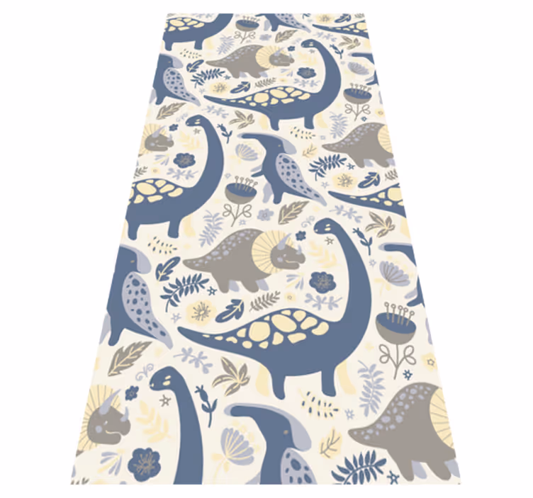 Blue dinosaurs nordic style bedroom vinyl rug - TenStickers