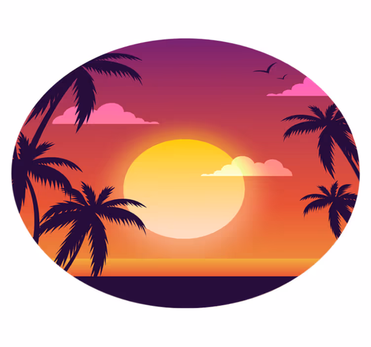 Nature vinyl rug 70s sunset - TenStickers