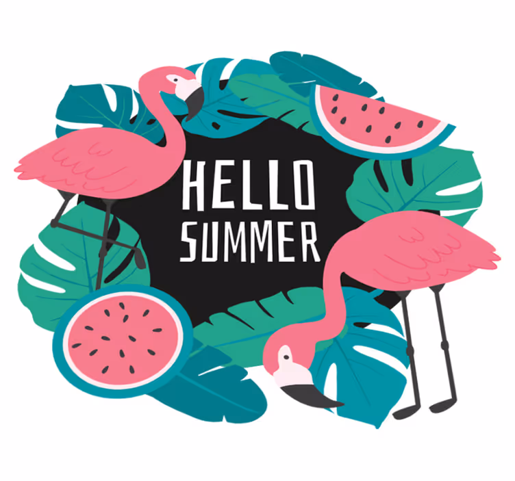 Nature vinyl rug tropical flamingo pattern - TenStickers