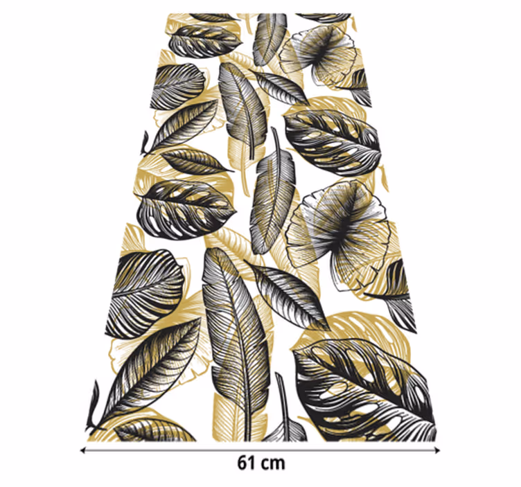 Floral vinyl rug elegant tropical plants - TenStickers