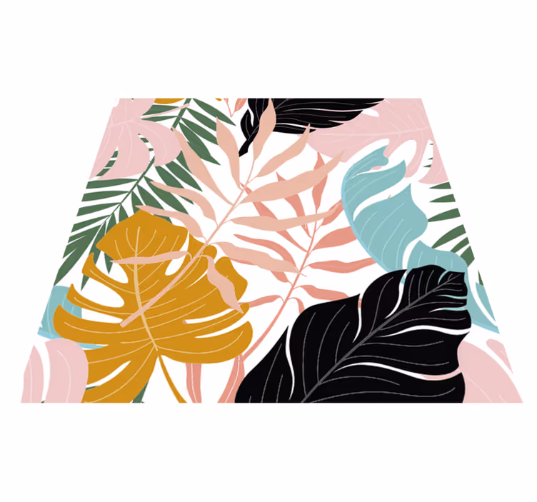 Floral vinyl rug with vibrant abstract blooms - TenStickers