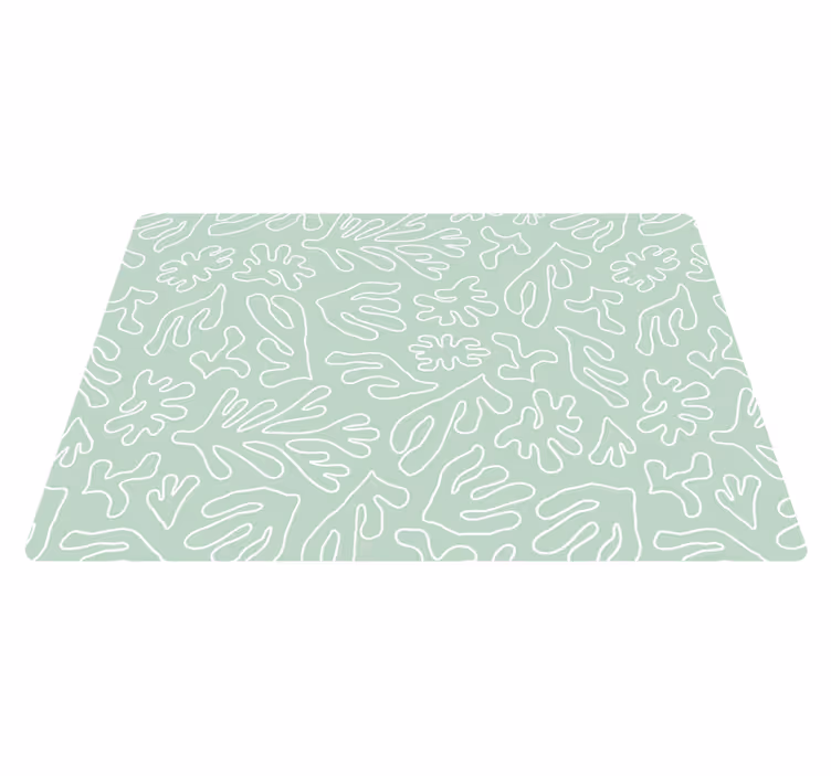 Green think seaweed floral vinyl rug - TenStickers