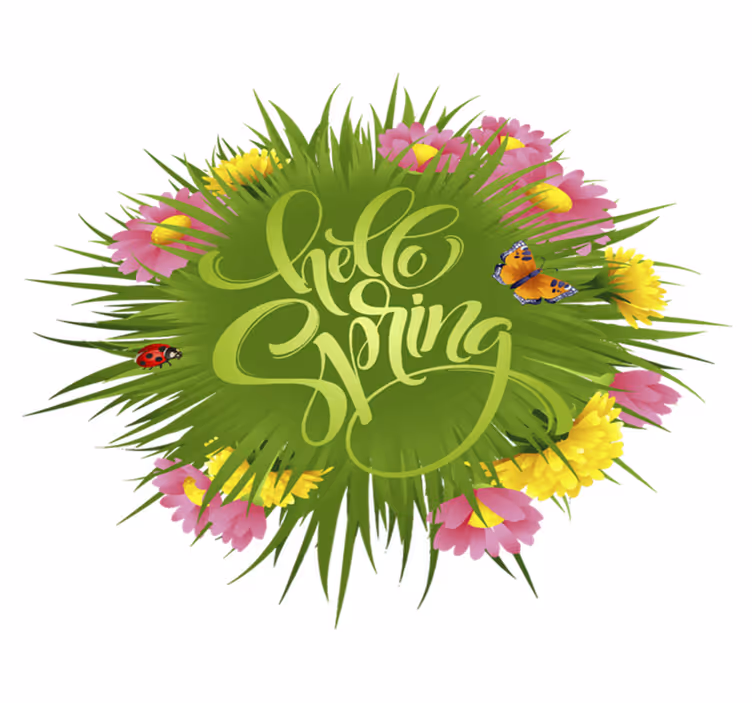 Floral vinyl rug spring field flower design - TenStickers