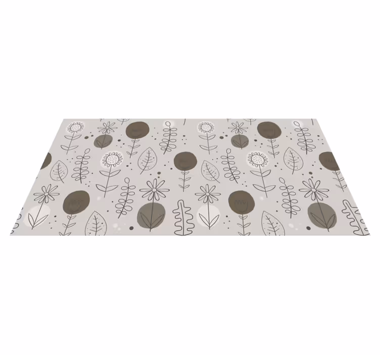 Floral vinyl rug in earthy tones design - TenStickers