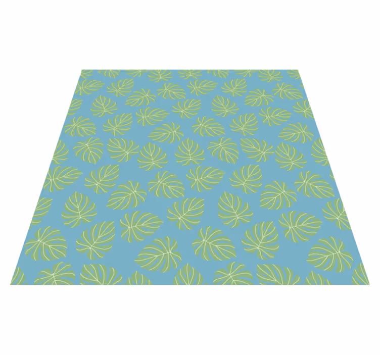 Floral vinyl rug with summertime green leaves design - TenStickers