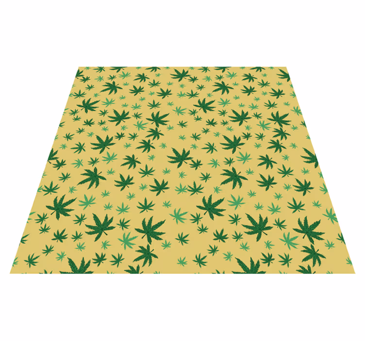 Floral vinyl rug with seamless cannabis design - TenStickers