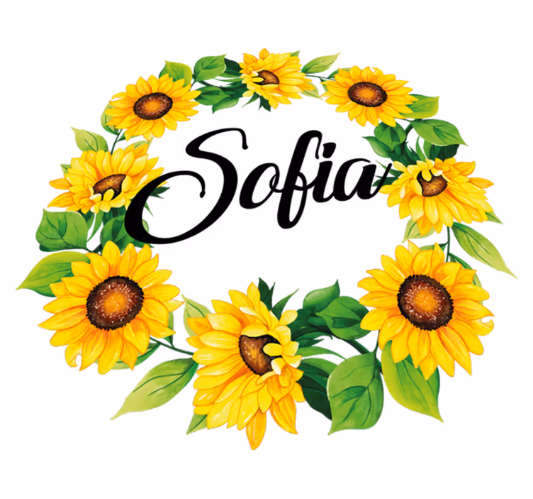 Floral vinyl rug with personalized summer crown - TenStickers