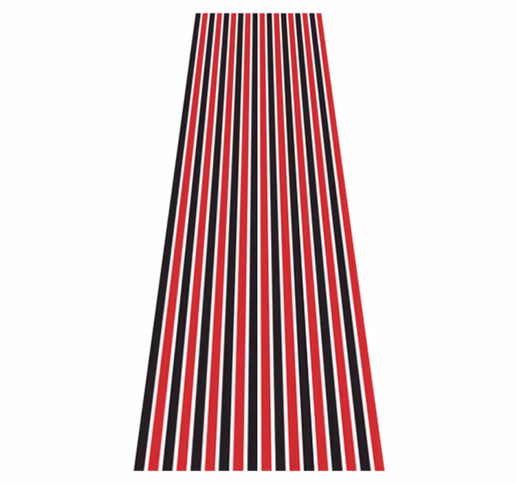 Bedroom vinyl rug in black and red stripes - TenStickers