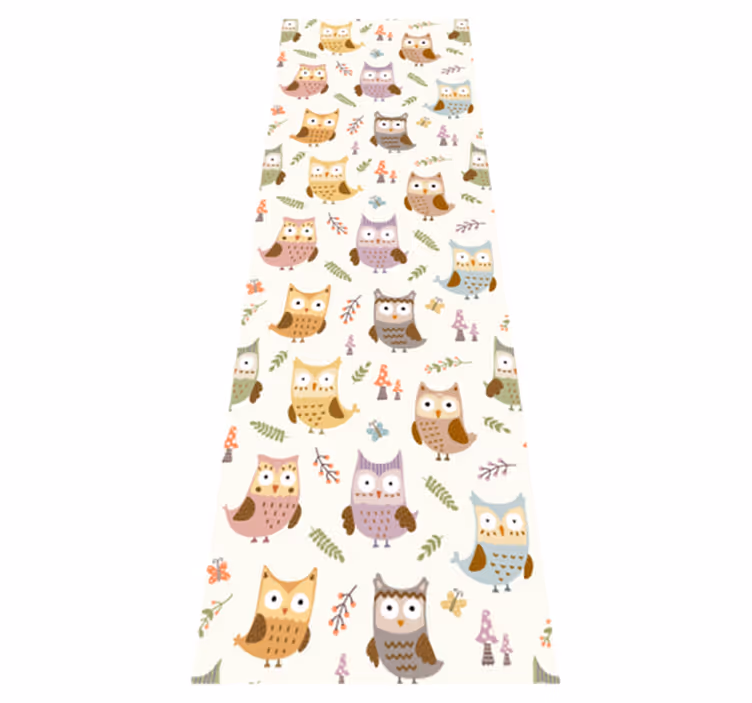 Bedroom vinyl rug with cute profession owls - TenStickers