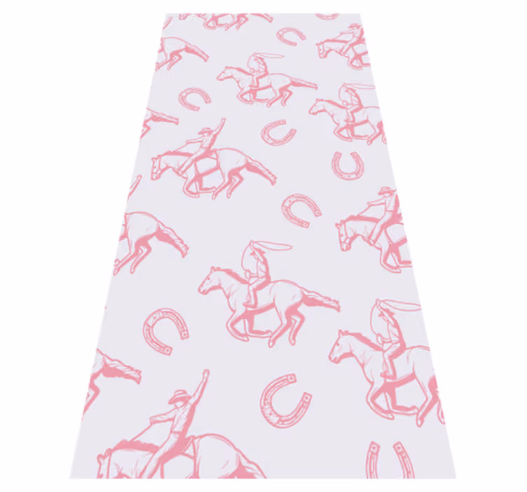 Bedroom vinyl rug with pink cowboy horse design - TenStickers
