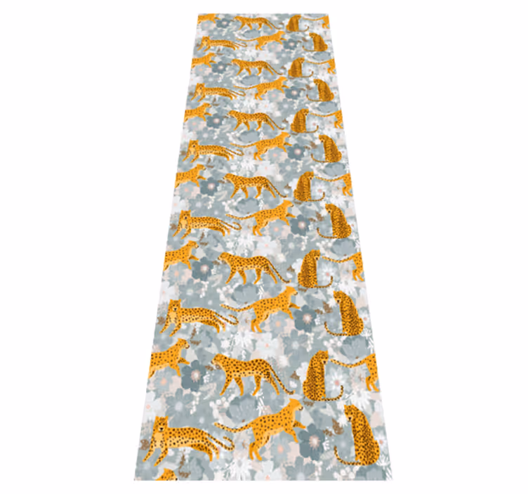 Bedroom vinyl rug with hand drawn exotic animals - TenStickers