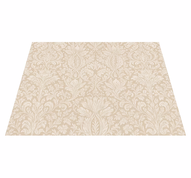 Classic beige floral bedroom vinyl rug - TenStickers