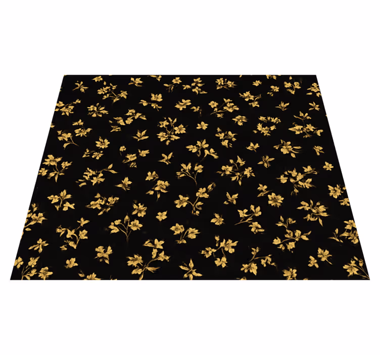 Bedroom vinyl rug in dark floral design - TenStickers