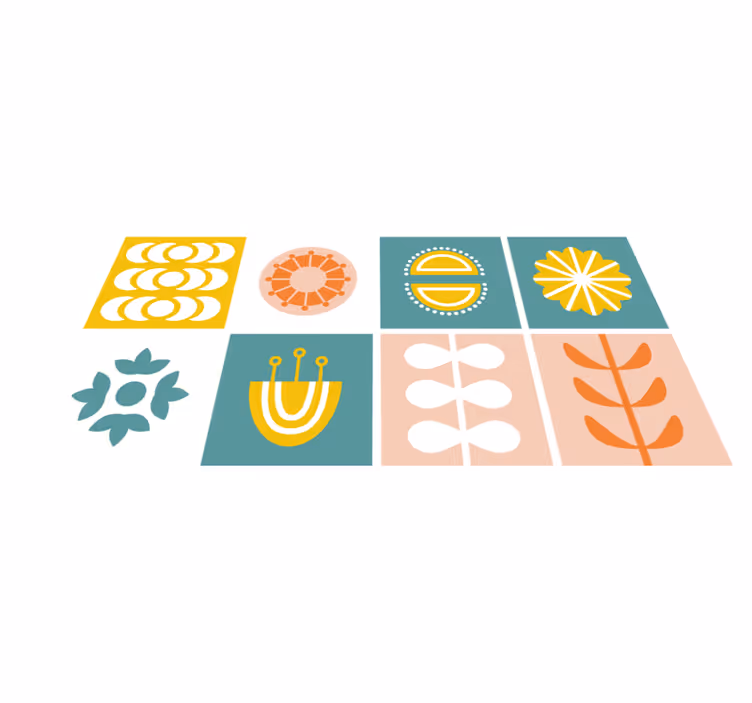 Geometric vinyl rug norwegian tile pattern - TenStickers