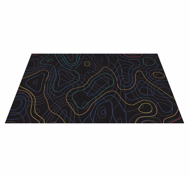 Geometric vinyl rug in vibrant multicolor shapes - TenStickers