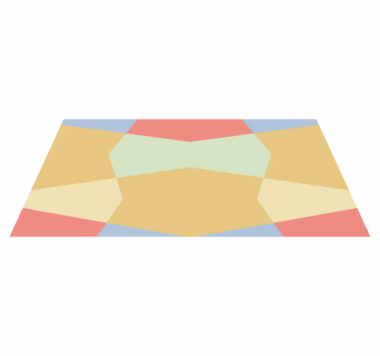 Geometric vinyl rug in pastel color blocks - TenStickers