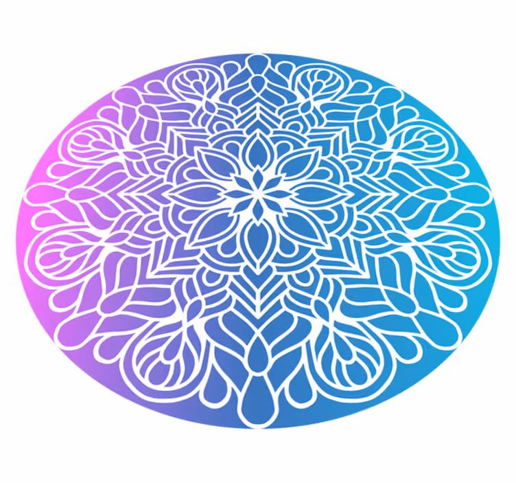 Geometric vinyl rug with colorful round design - TenStickers