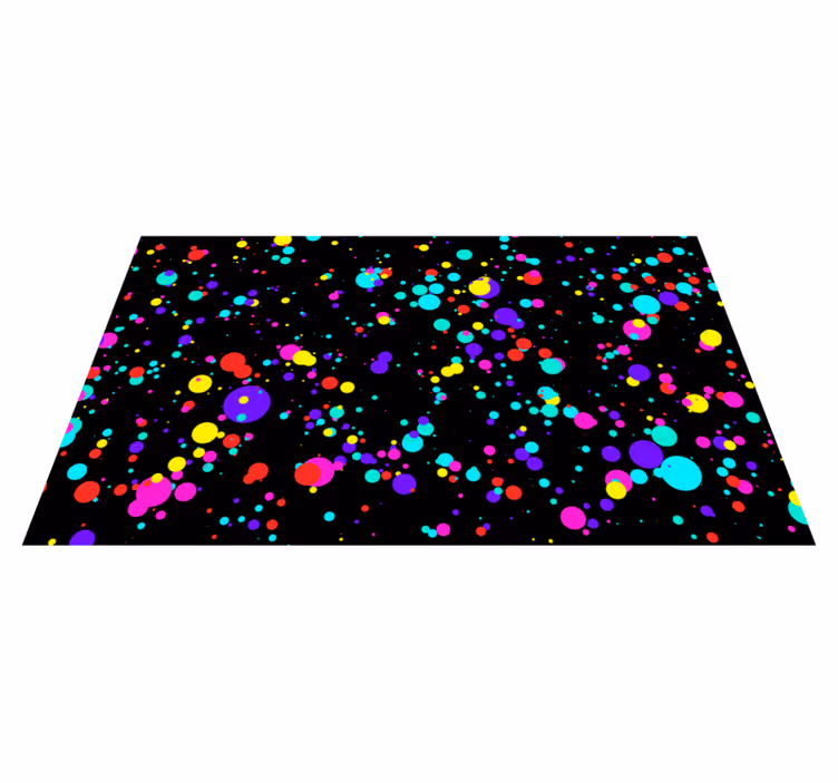 Geometric vinyl rug in colorful bubble design - TenStickers