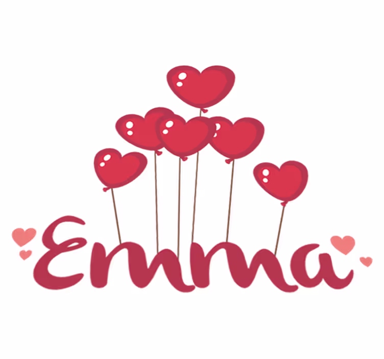 Kids vinyl rug with personalized heart balloons - TenStickers