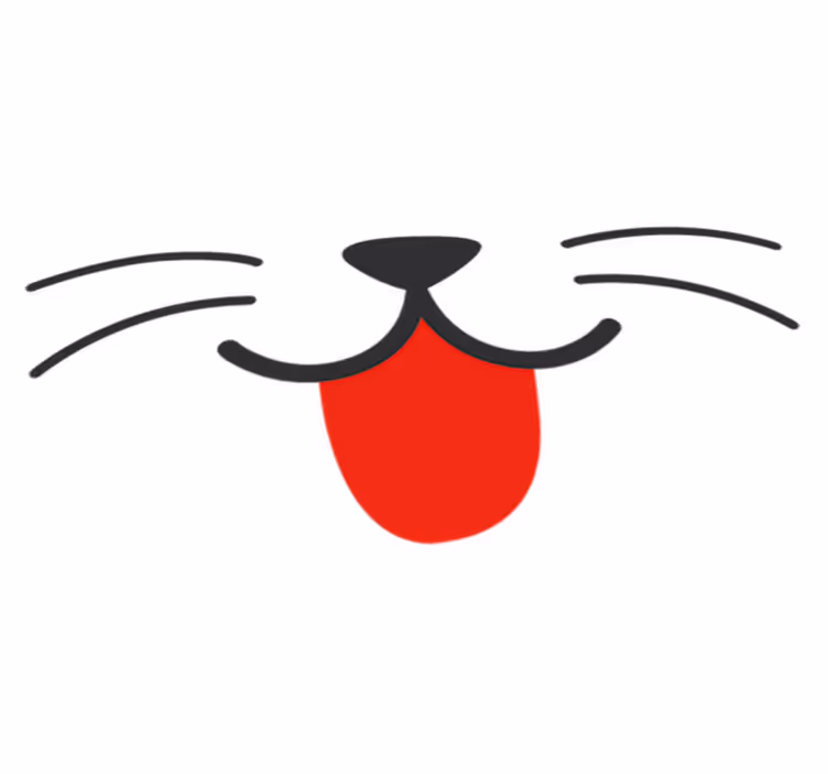 Kids vinyl rug cat mouth and nose sticker - TenStickers