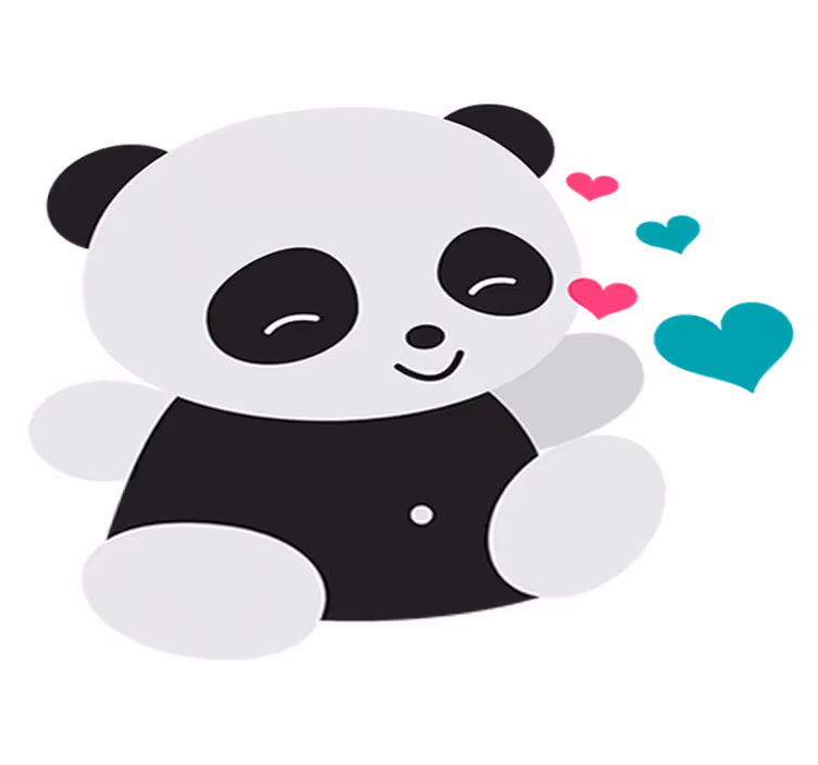 Kids vinyl rug lovely bear panda design - TenStickers