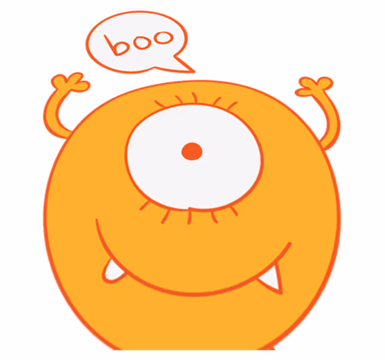 Kids vinyl rug yellow monster sticker - TenStickers