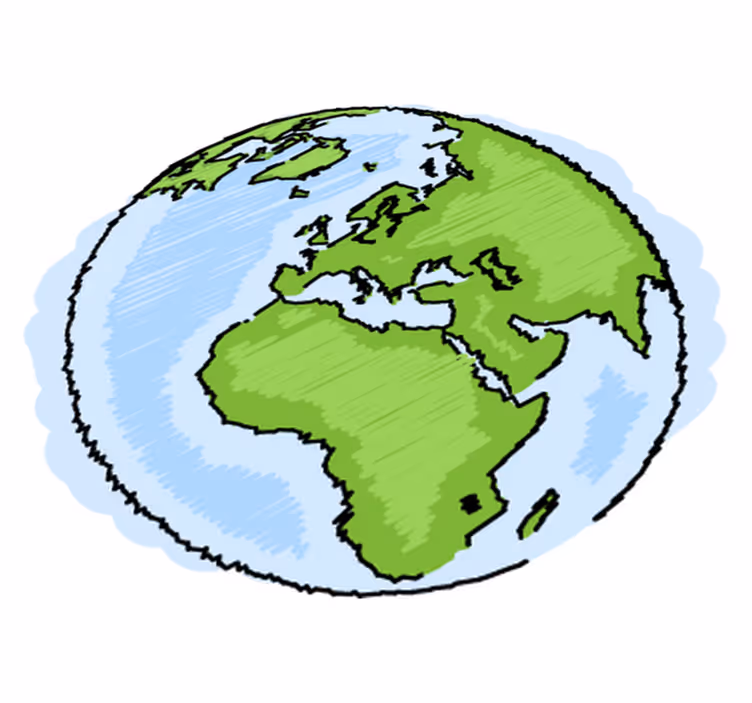 Kids vinyl rug green and blue world map - TenStickers