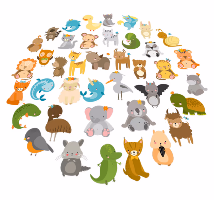 Kids vinyl rug my zoo animals - TenStickers